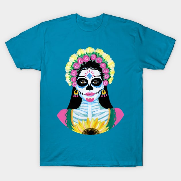 Day of the Dead Sugar Skull Girl T-Shirt by IvyLilyArt